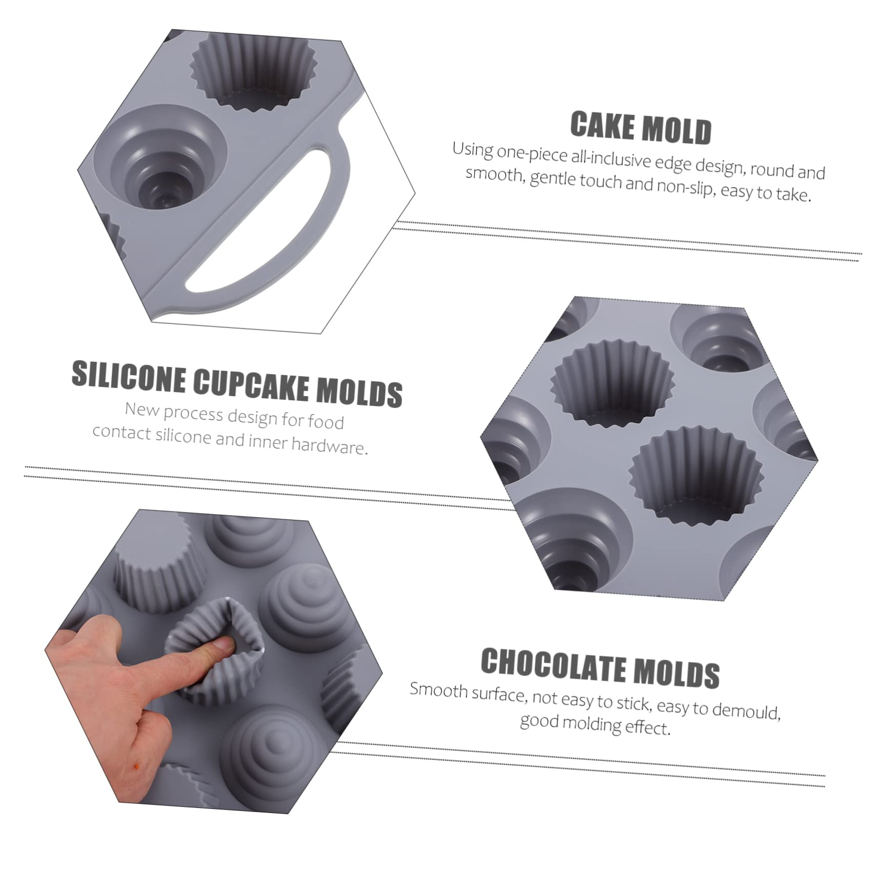 LABRIMP Stampo per Torta in Silicone a 12 Cavità Manico Antiscivolo