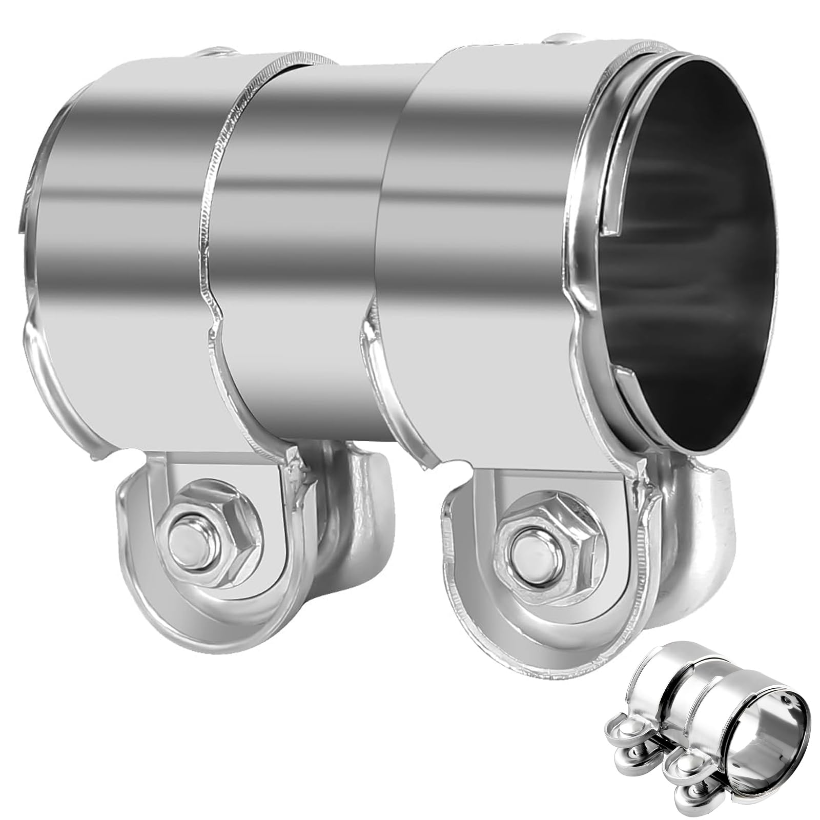 Collier Manchon Raccord Echappement, 65 X 95mm Borne de Tuyau D'échappement Diamètre, Raccord de Tuyau D'échappement, Bande Tuyau Silencieux D'échappement en Acier Inoxydable, pour Bateaux