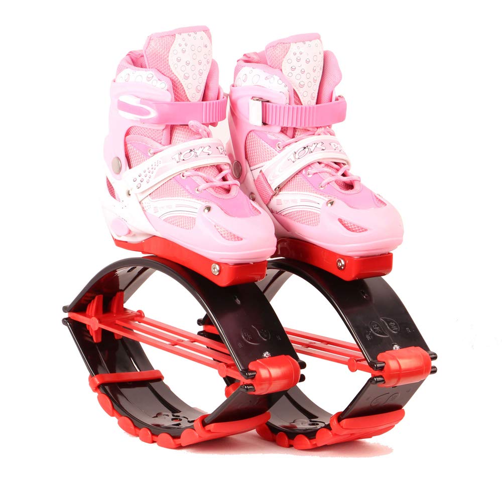 Adult Female Male Kangoo Jumps Running 