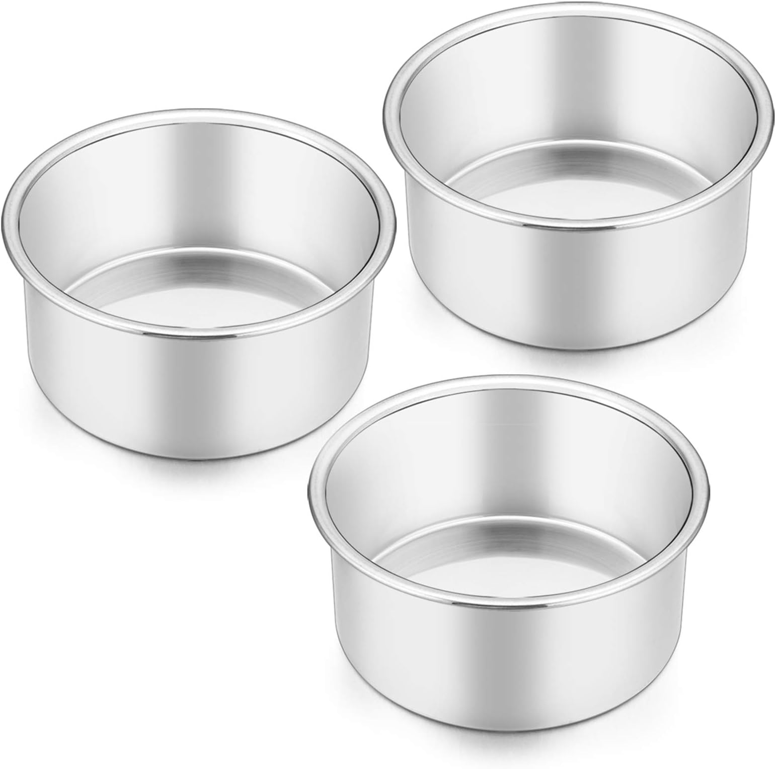 Homikit 4 Inch Round Cake Tin for Baking, Stainless Steel Layer Cake