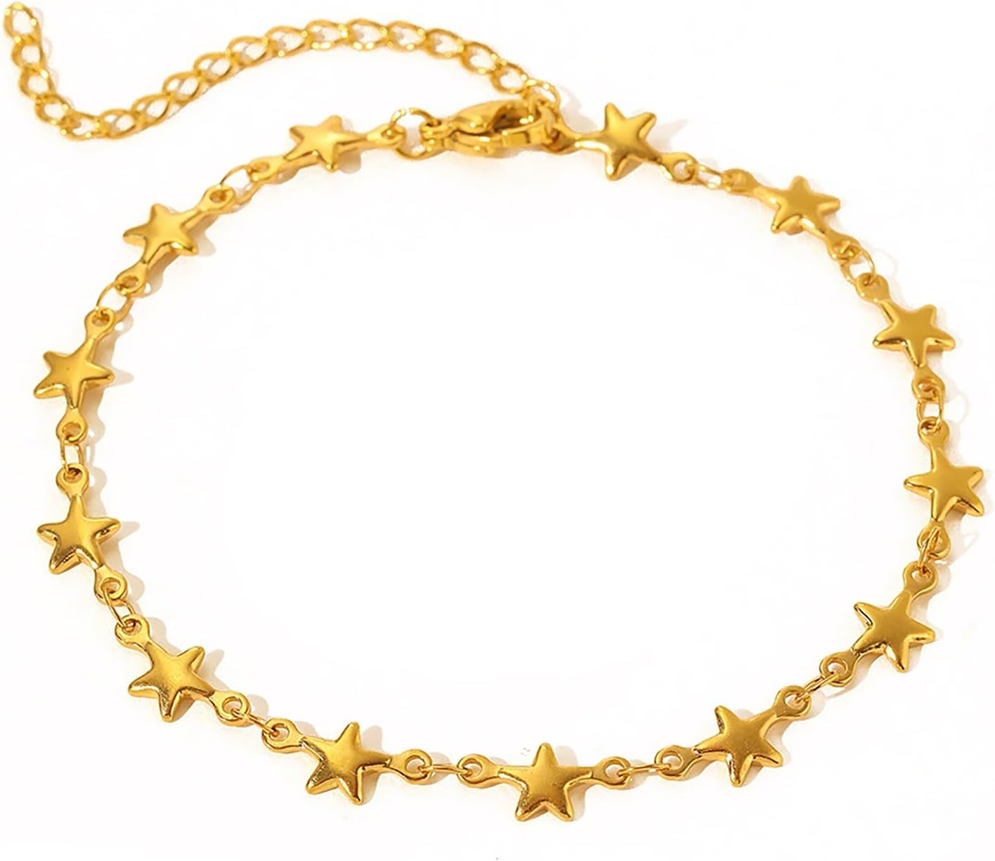 Gold Star Bracelet for Women Trendy Pentagram Stainless Steel Jewelry Dainty Anniversary Lucky Blessing Bracelet