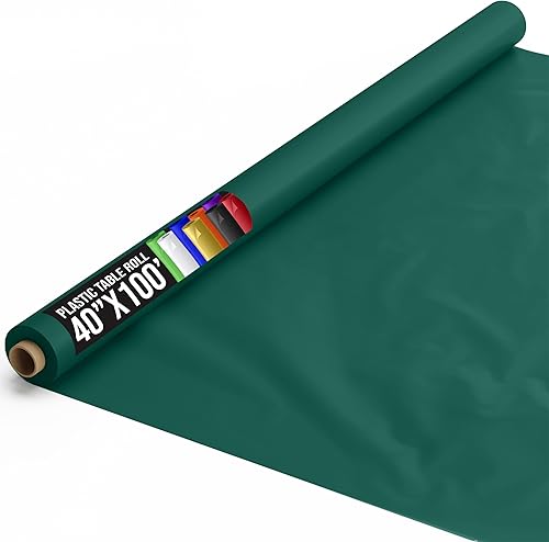 Rollo de plástico para cubierta de mesa para banquetes, Verde oscuro