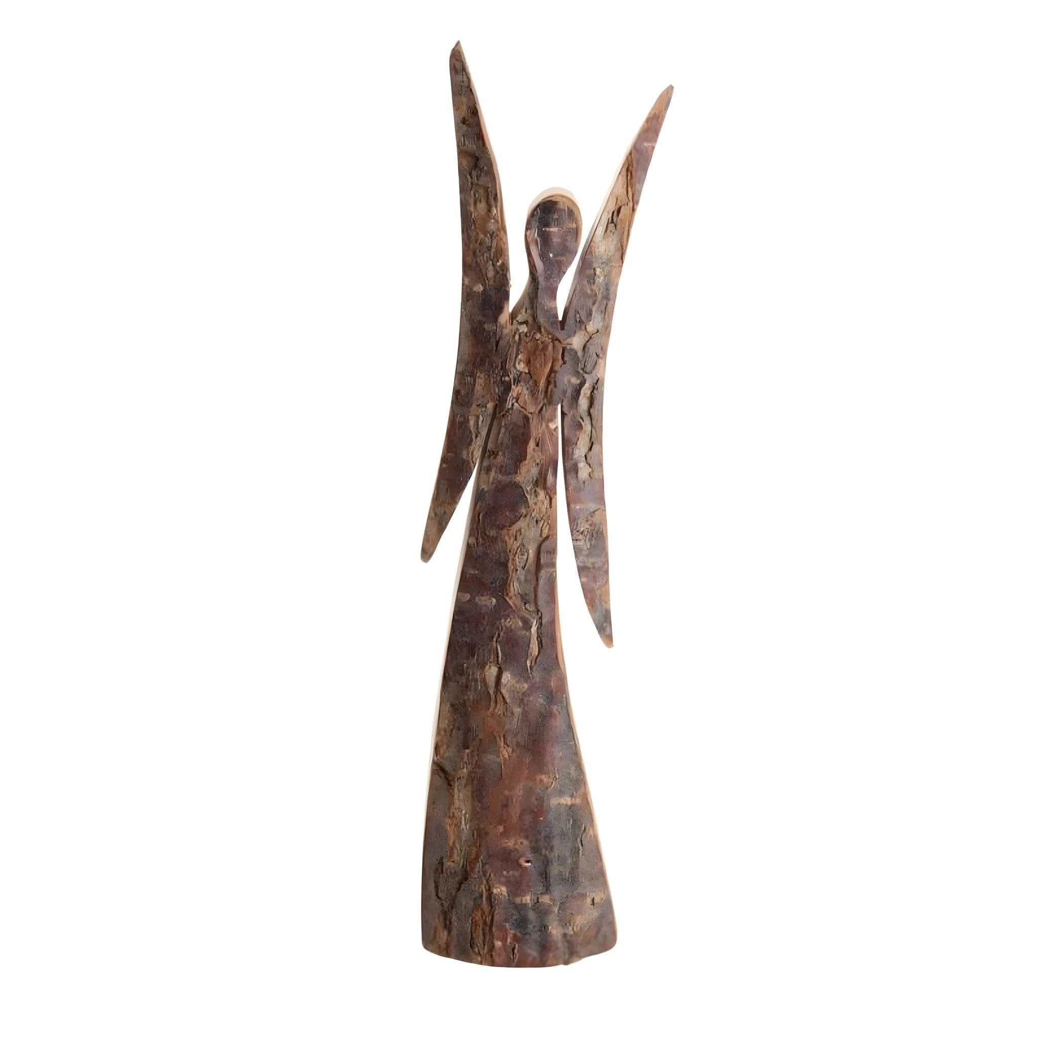Dolfi | Guardian Angel in Bark 12 cm 12 cm | Natural Wood in Val Gardena | Nativity Figure