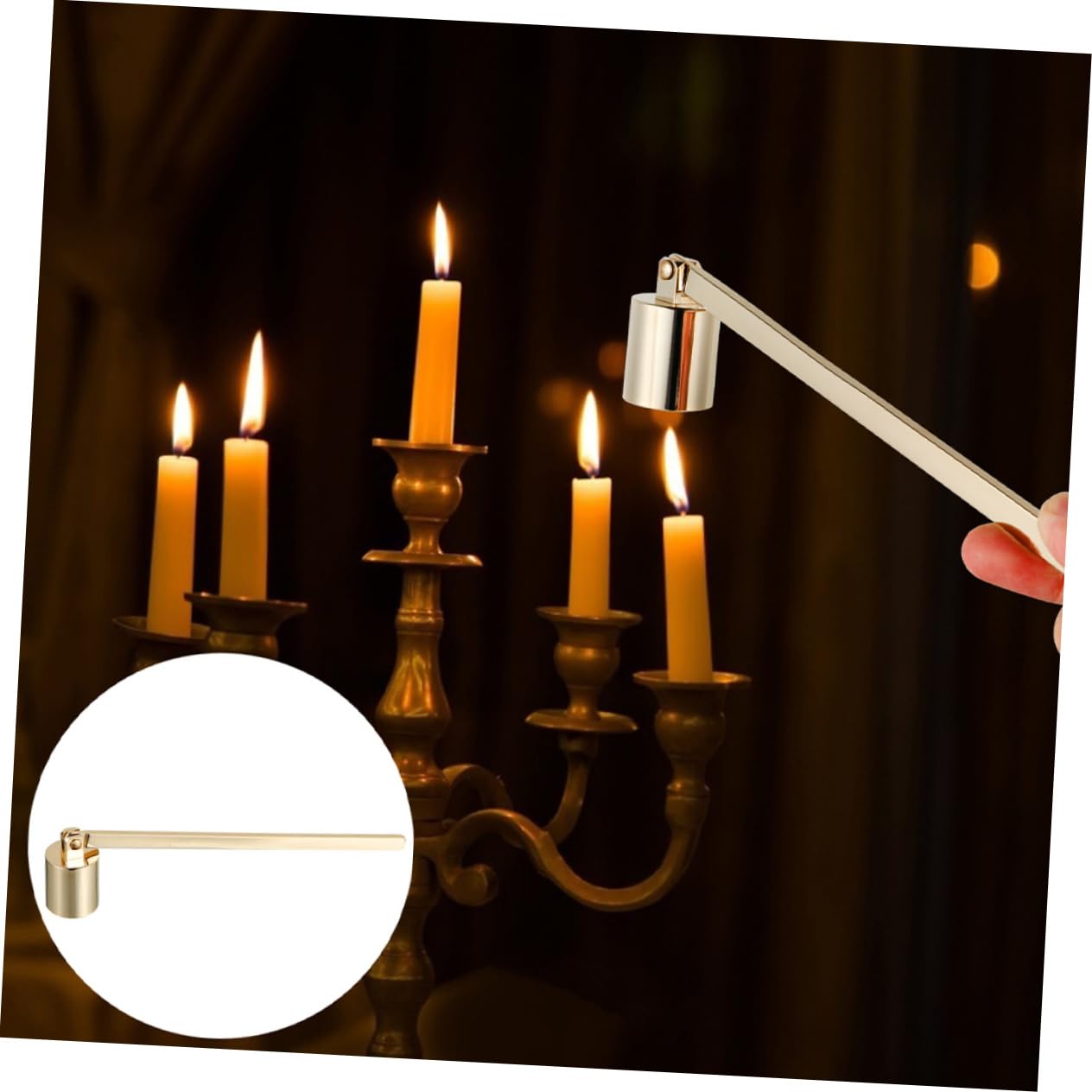 OUNONA 8stücke Antiker Kerzenauslöscher Aus Edelstahl Elegantes Kerzenzubehör Für Teelichter Duftkerzen Und Mehr Für Hochzeiten Partys Und Stilvolle Wohnräume
