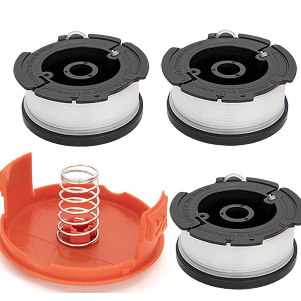 Fengfire Spool Trimmer Spool Compatible with Black Decker Replace AF-100 ST5530-GB GLC3630L20-GB STC1820PC-GB BESTA530-GB BESTA525-GB,with Spool Cover and Spring