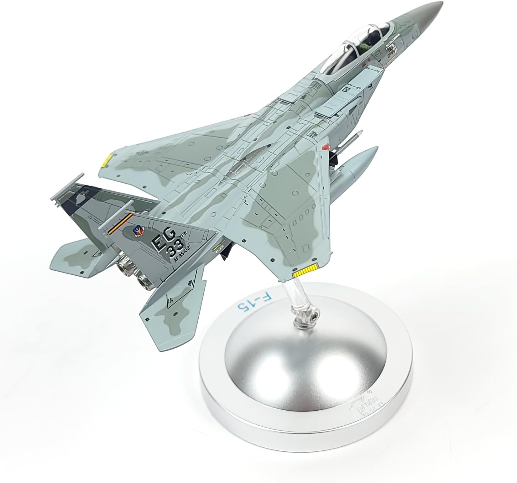 NUOTIE 1/100 F-15C Eagle Fighter Model - Gulf Spirit Livery Die-cast Metal Aircraft - Professional Alloy Jet Replica - Modern Military Display Collectible for Veterans & Aviation Fans