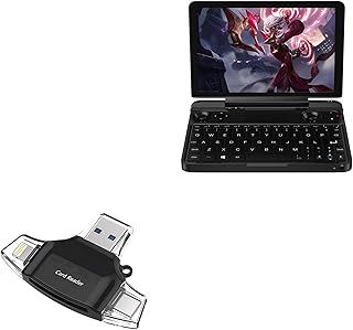 BoxWave Smart Gadget Compatible with 6 Goodlife623 GPD Win Max 2021 Mini Laptop Gamepad - AllReader SD Card Reader, microSD Card Reader SD Compact USB - Jet Black