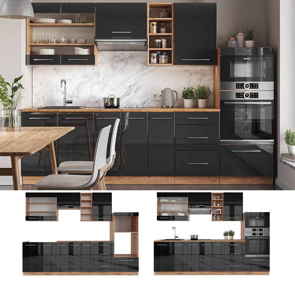 Meuble Bas De Cuisine Vicco Fame-Line 15 Cm - Anthracite - Portes Soft-Closing - Sans Plan De Travail