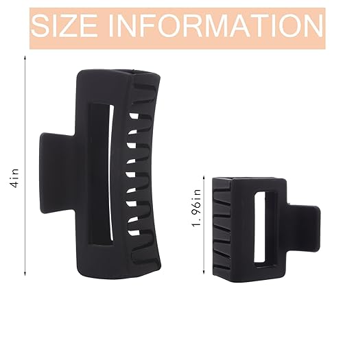 Miniatura 9 de Alemaky Paquete de 18 pinzas cuadradas pequeñas para el cabello para mujeres y niñas, revestimiento de goma mate de 2 pulgadas, pinzas de garra