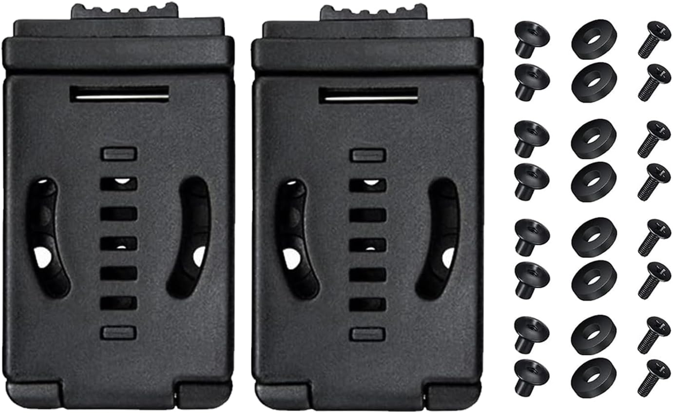 2-Pack Tactical Belt Clip Outdoor Knife Blade Lock with Screws, Holster Tactical Belt Buckle Kydex Belt Clip Universal Utility EDC Clip Camping DIY Clip Gun Holsters with Hardware