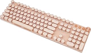 HOGREL V20 タイプライター風 メカニカルゲーム用キーボード LEDバックライト付き 104キー USB-C/Wi-Fi ピンク軸 (ピンク) Windows/Mac対応