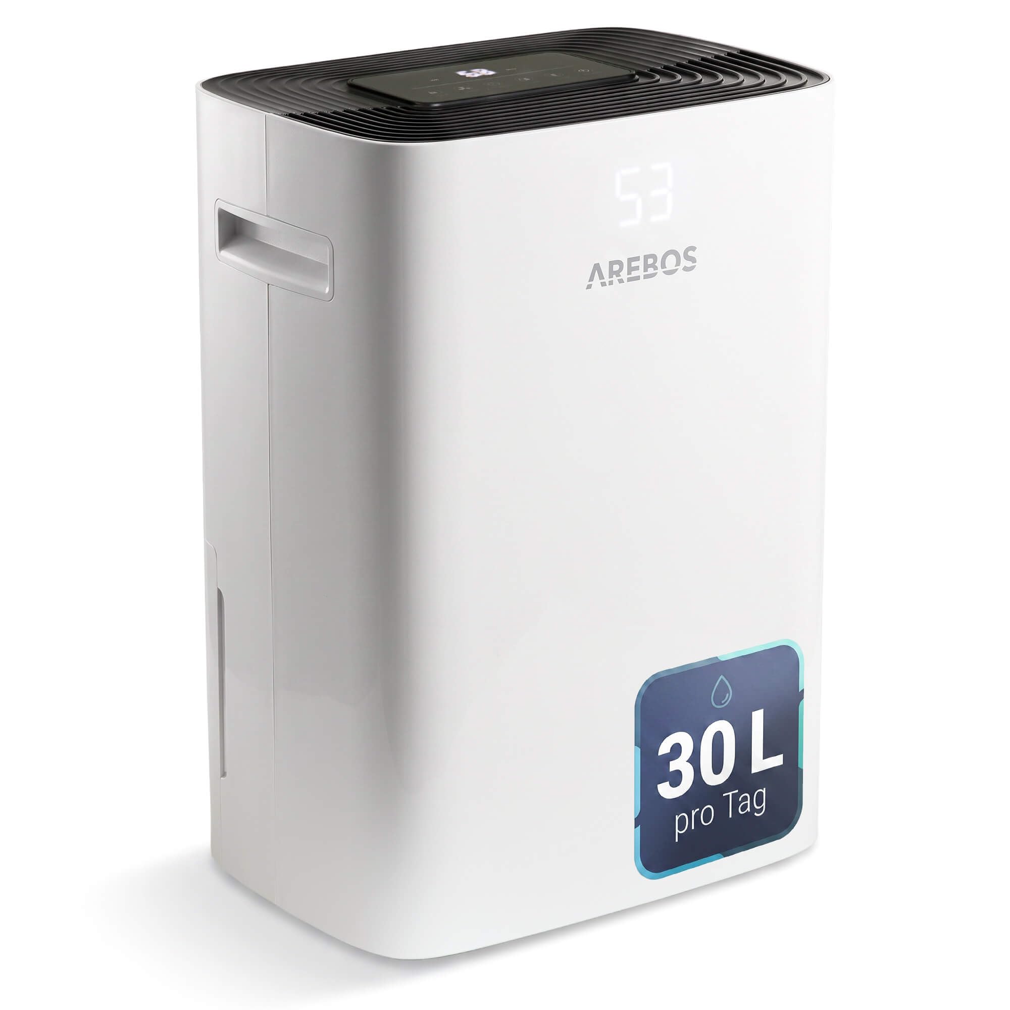 Arebos Luftentfeuchter elektrisch | 30 L/Tag, bis 37 m² | 4,2 L Tank | Weiß
