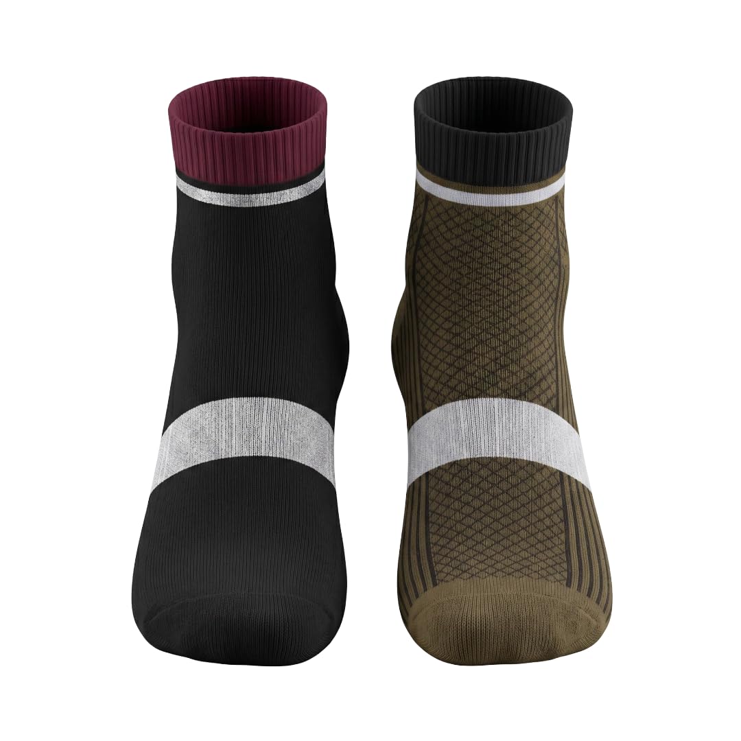 Men's Ankle Length Striped Cotton Socks | Low Cut Sports Socks with Color Band | Breathable Cotton Socks for Gym, Casual, Office Wear (PACK OF 2)-picture-28