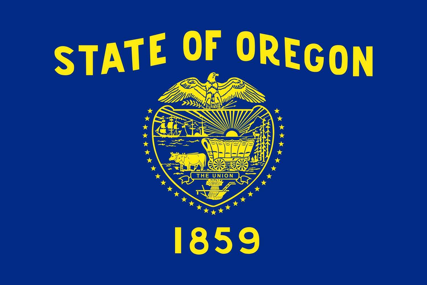 Drapeau Oregon résistant aux intempéries format paysage 1.5m² 100x150cm