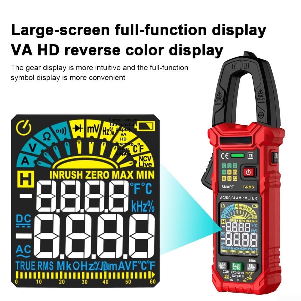 Zangenmultimeter True für rms 600A AC DC für strom Spannung Zangenmultimeter