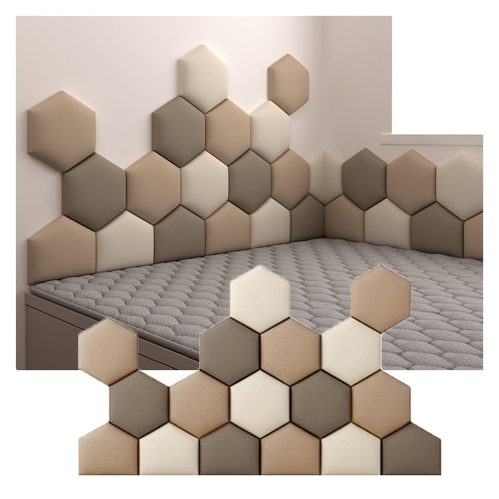 Anti-collisione 3D Imbottitura Della Parete Per Bambini, Staccare E Attaccare Tessuto Panno Tecnico Sicurezza Morbido Adesivi Murali, Casa Decorazione Di Sfondo Imbottito Pannelli Murali ( Color : Bro
