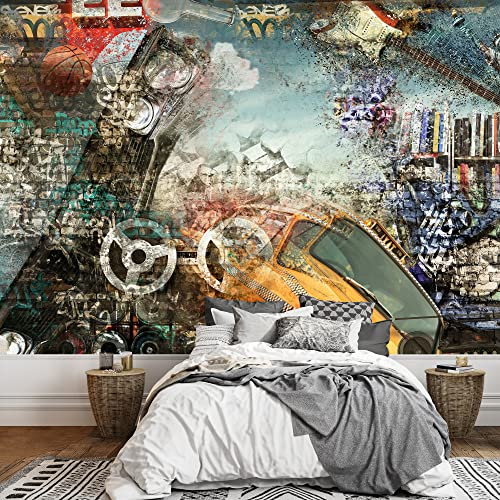 Wall26 - Modern Background In The Style Of Hip-Hop And Grunge - Removable Wall Mural | Self-Adhesive Large Wallpaper - 100X144 Inches #TOP1