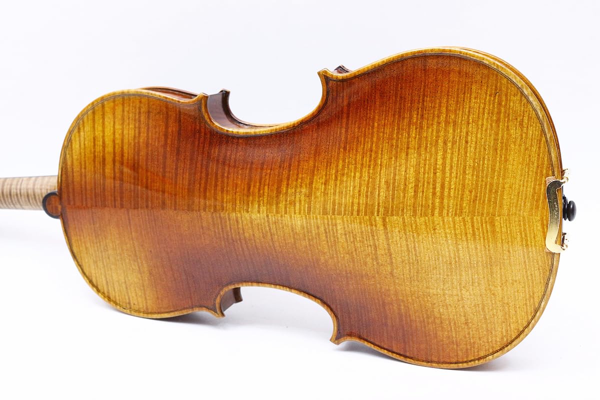 Violino professionale 4/4 full size in legno d'acero fiammato con top in abete rosso e accessori in ebano, kit violino realizzato a mano con custodia e archetto (VA-Violin-WX-E)