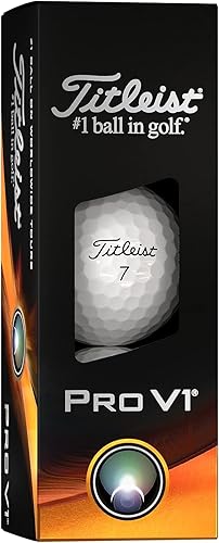 Titleist Pelotas de golf Pro V1 (blanco, 3 unidades, números altos), 1 funda 2023