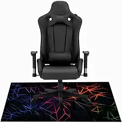 Tapete Gamer De Proteção Para Piso Neon Geométrico