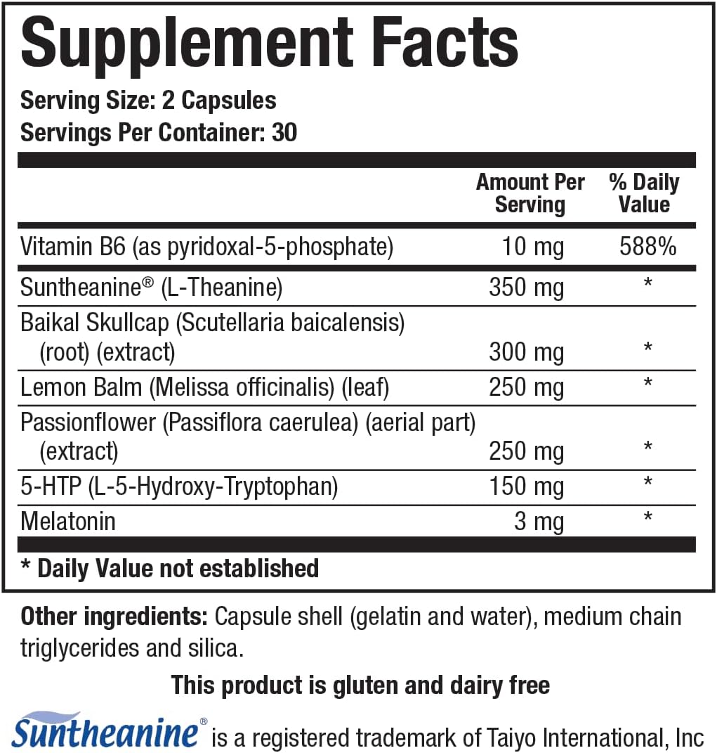 Biotics Research Alpha Theta Ultra PM L Theanine, Passionflower, Lemon Balm, Supports GABA, Serotonin, Regulates Circadian Rhythms, 60 Capsules