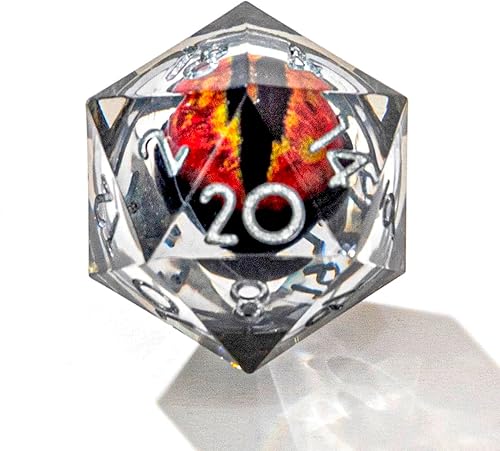 Miniatura 6 de YEMEKO Beholder'S Eye - Dados DND - Juego de dados de ojo de dragón con núcleo líquido, borde afilado, hechos a mano para Dungeons and Dragons