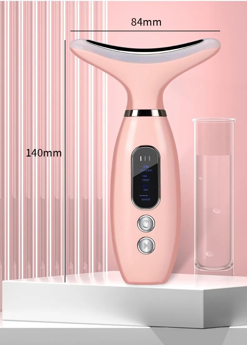 Facial and Neck Massager Red Light for Face Beauty Facial Sculptor Device Neck Chin Sculptor Lifting Device Face Vibrating Massager Tool Wrinkle Remover