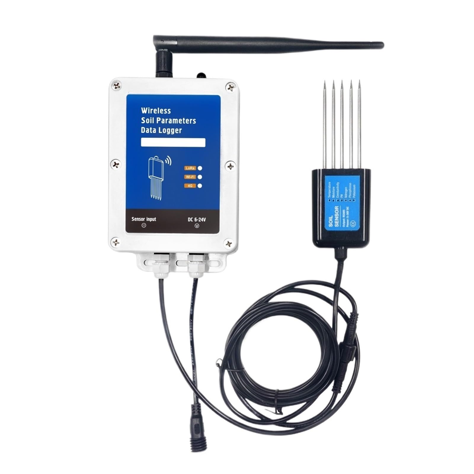 Niskie Zużycie Wilgotność Gleby Temperatura EC PH NPK Czujnik 7 W 1 WiFi Lub 4G Rejestrator Danych Tester Z Wbudowaną Baterią DokłAdny I Niezawodny(CWT-Soil-DL-WiFi)