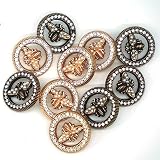 CLYAIYLC 10pcs 18mm/0.71inch Light Luxury Metal Hand Sewn Foot Buttons - Multiple Styles Available (Little Bee)