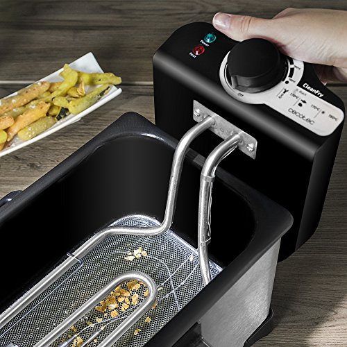 Cecotec CleanFry Friteuse 3L, inhoud 3 liter, temperatuur tot 190ºC, vaatwasmachinebestendig emmer, filter houdt olie schoon, 2000W - Afbeelding 6