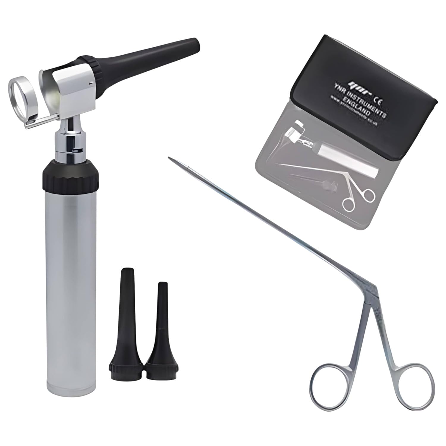YNR Vet Examine - Otoscopio veterinario per diagnostica veterinaria, kit completo di otoscopio, custodia portatile, esame per cani, gatti, bestiame e tutte le specie animali