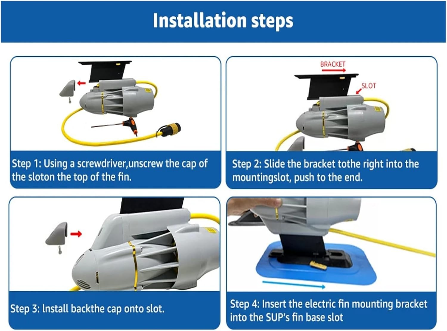 9KM/H Electric Fin with 18 Lbs Thrust Underwater Thruster for Fishing Belly Boat, Paddle Board and Kayaks, SUP Propeller Brushless Motor for Inflatable,Paddle Boards,Fishing Boats