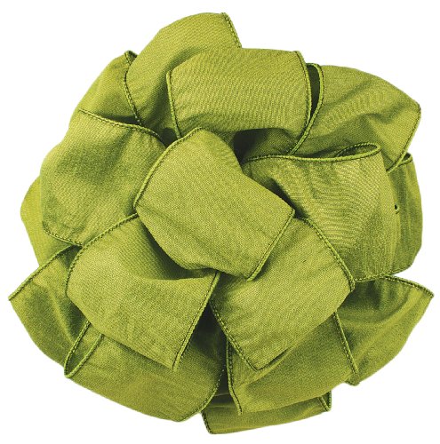 Offray Wired Edge Anisha Craft Ribbon, 2-1/2-Inch Wide by 10-Yard Spool, Lemon Grass