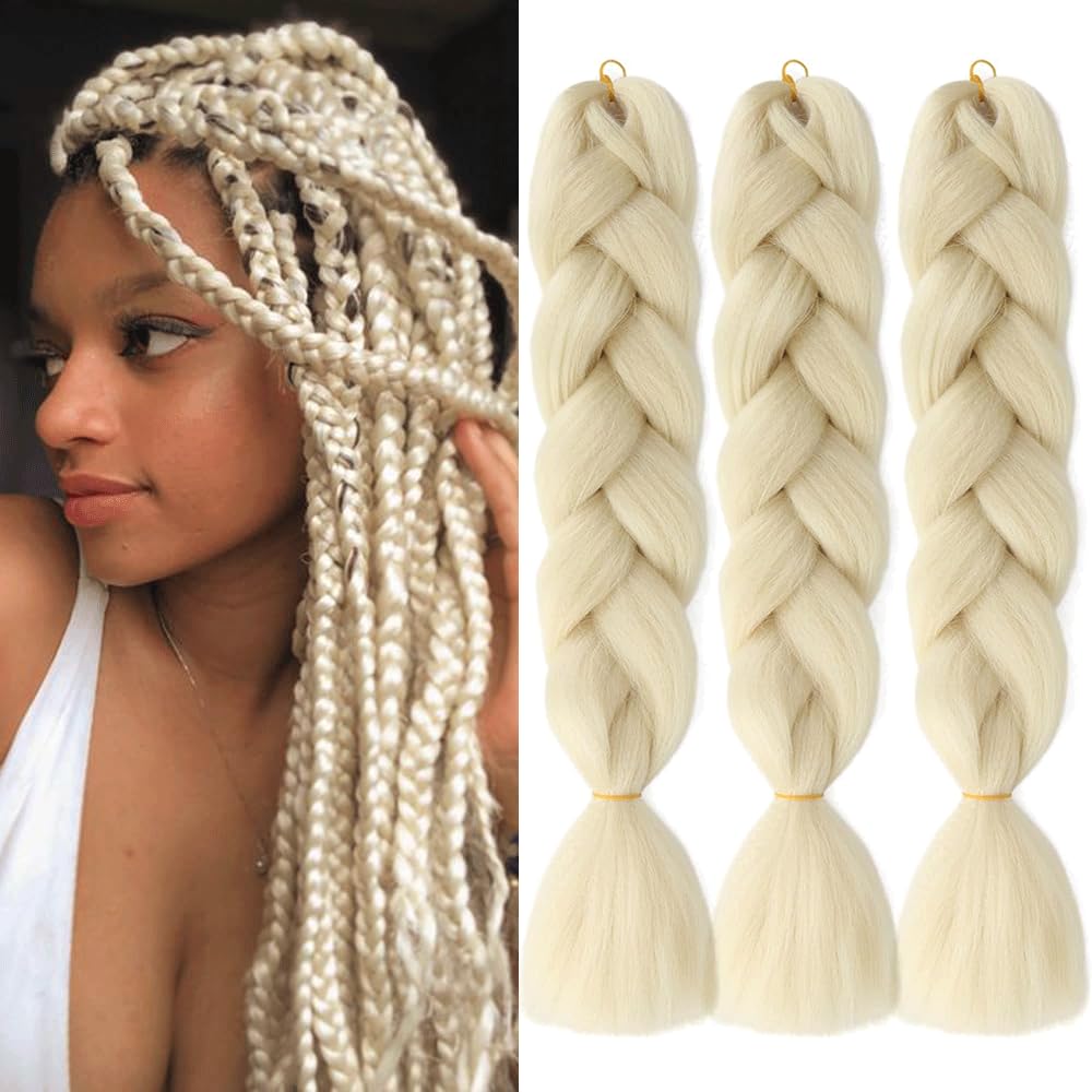Amazon.com : AFNOTE Blonde Braiding Hair Extensions 24 Inch 3