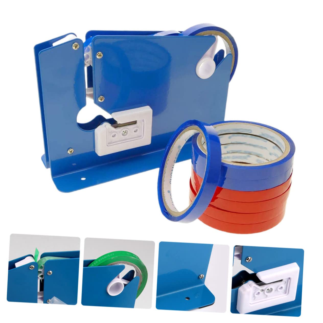 DOITOOL 9piezas Dispensador De Cinta Máquina Cortadora Portátil Incluye Unidades Para Sellado De Bolsas De Mercado Dispositivo De Corte Para Cocina