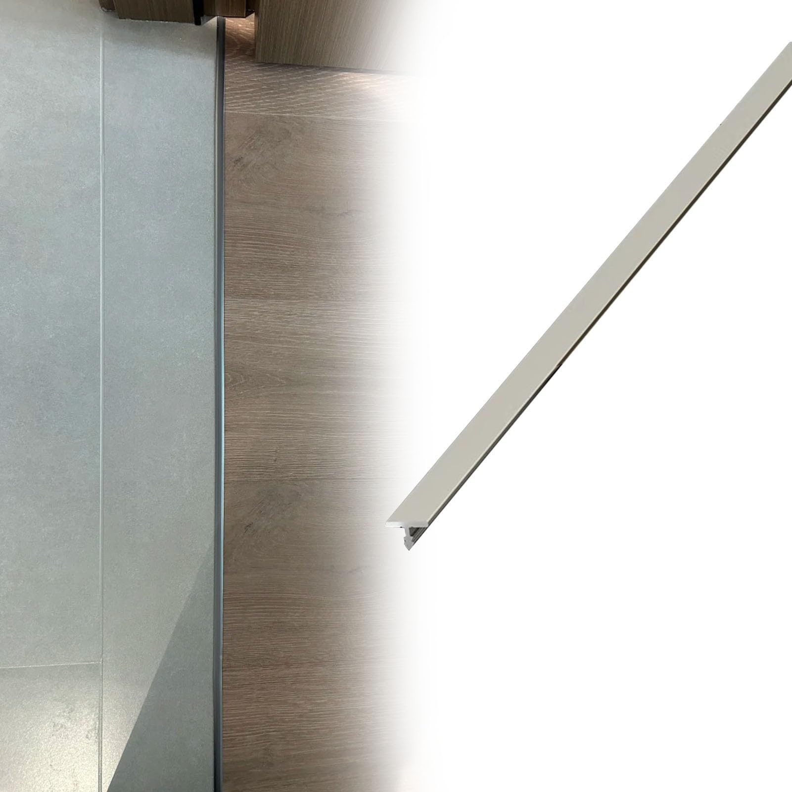 Soglia di Dislivello Pavimento Profilo di Transizione per Soglia Ultra Sottile a Forma di T, 2 Pezzi di Ricambio per La Protezione Della Soglia Della Porta in Metallo(Light Gray,W 15mm)