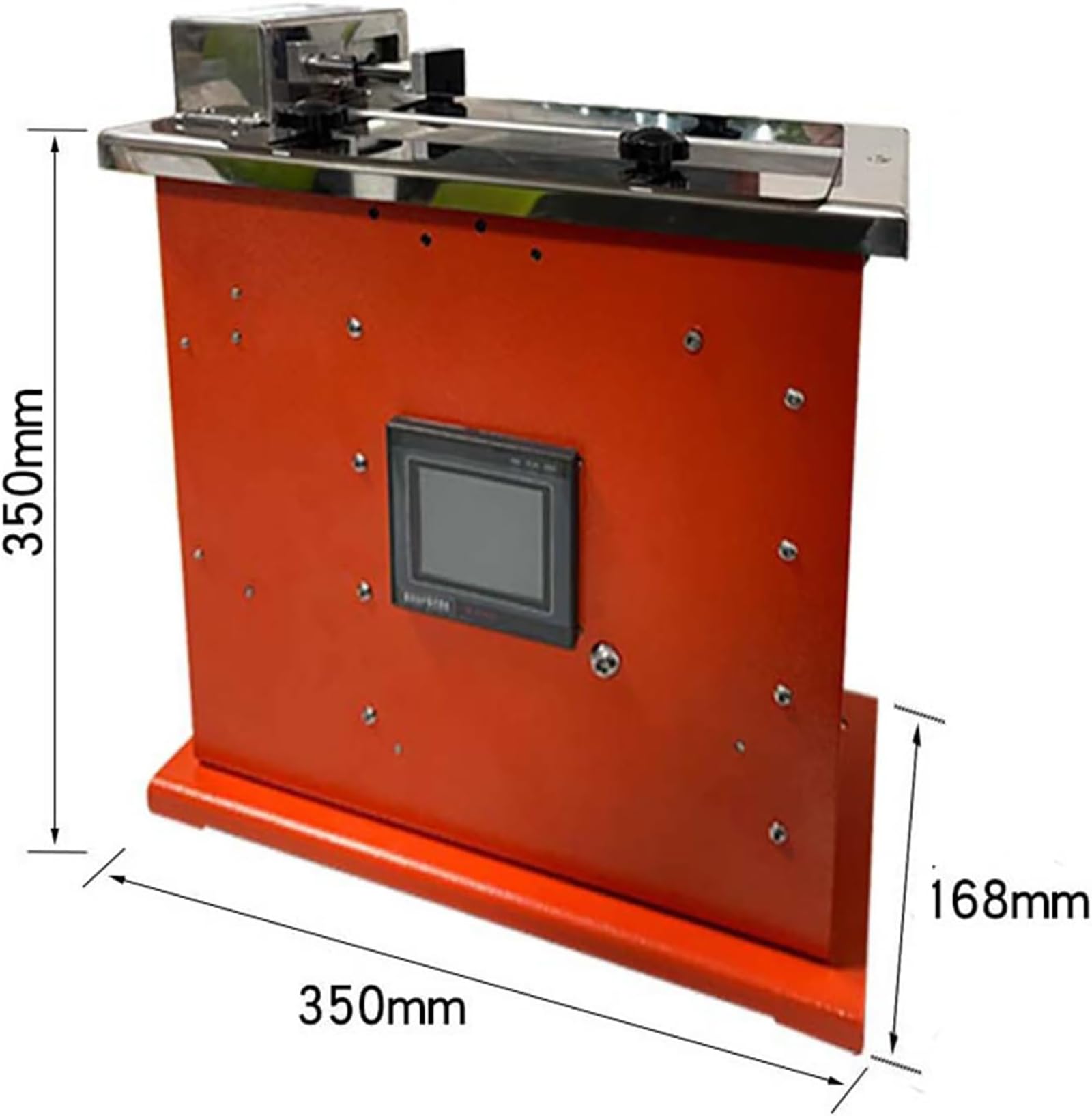 Macchina sigillatrice ed etichettatrice con Pannello di Controllo, etichettatrice angolare semiautomatica, Larghezza del Piano di Lavoro Regolabile 65-110 mm, per Alimenti,