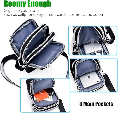 Miniatura 3 de Pequeñas bolsas cruzadas para mujer, bolsa universal para teléfono celular, bolsillos ligeros, mini bolso de hombro