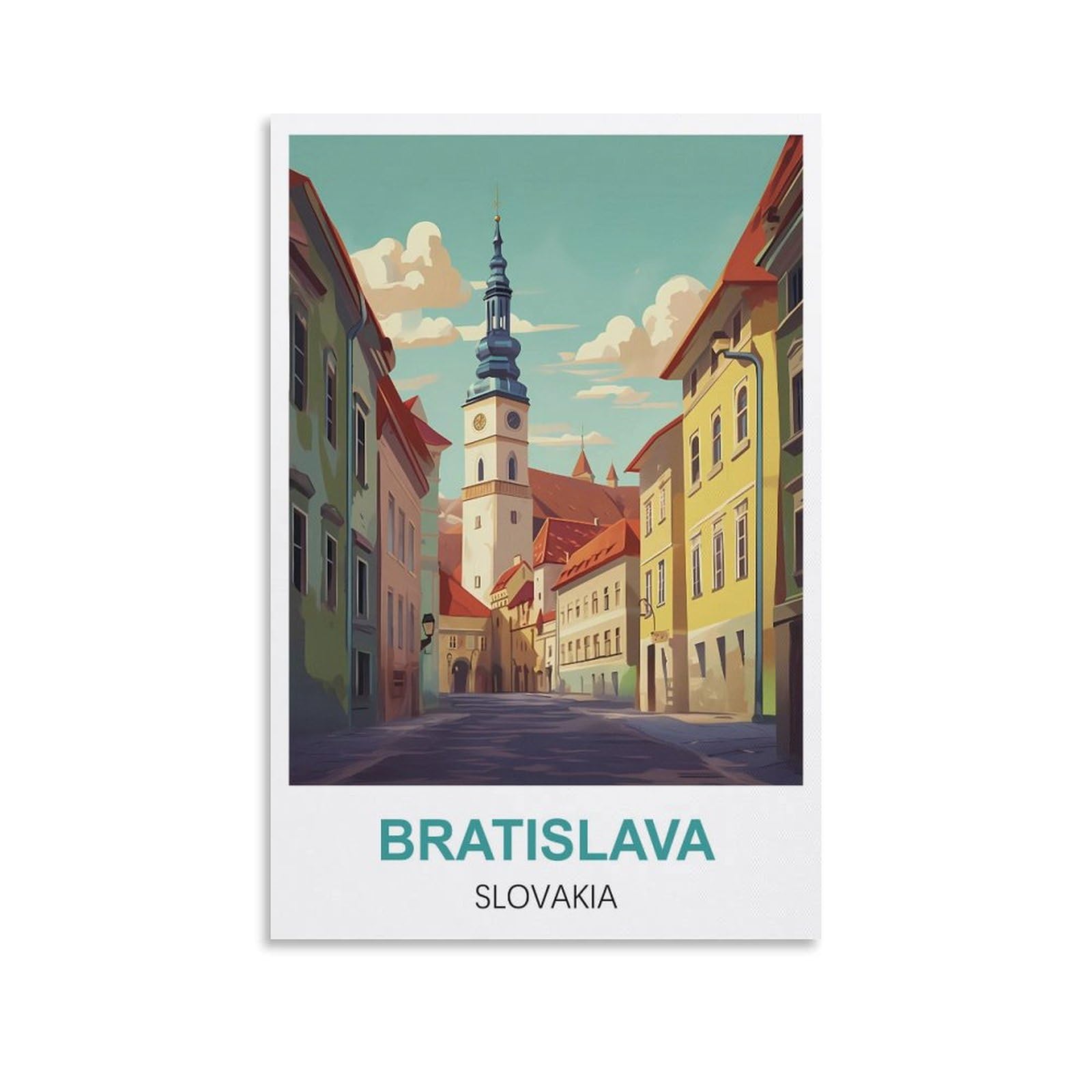 Cyyhgee Unframe-Style Bratislava Slovakia Vintage Travel Poster 12X18inch(30X45cm) Canvas Poster Wall Art Living Room Home Decor