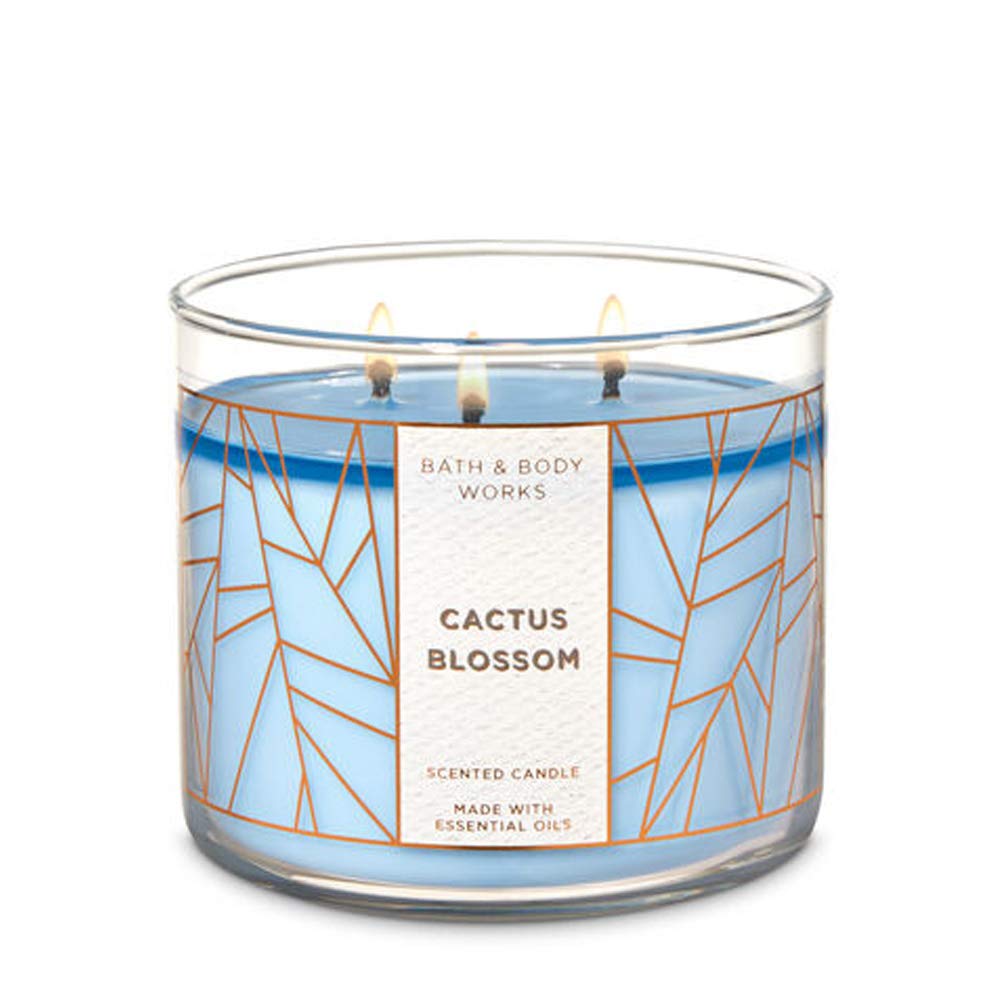 White BarnBath & Body Works 3 Wick Candle Cactus Blossom
