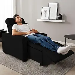 Poltrona Cadeira Do Papai E Mamãe Reclinável Retrátil Para Sala De Descanso Madri Preto