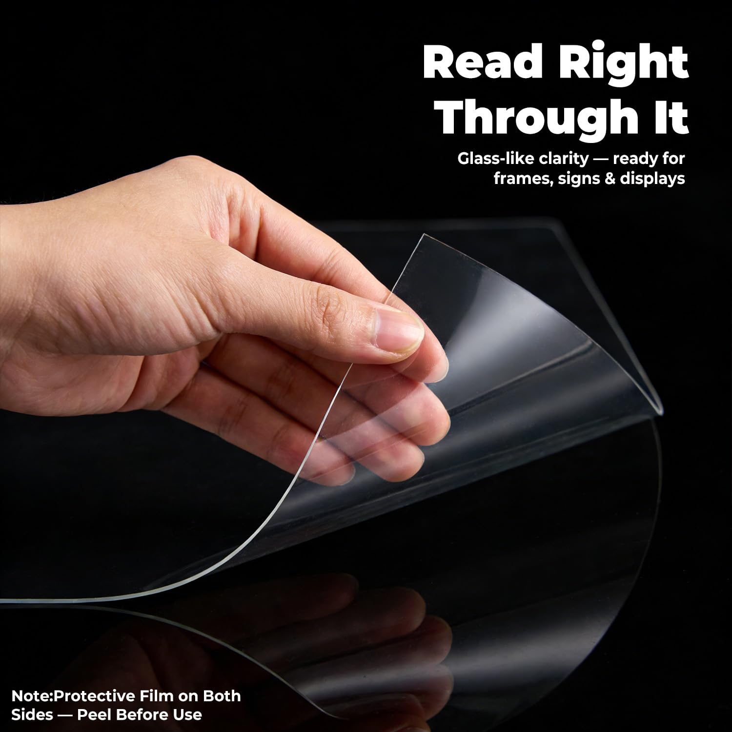 Clear Plexiglass Sheets - 5 Pack 12x12" -2