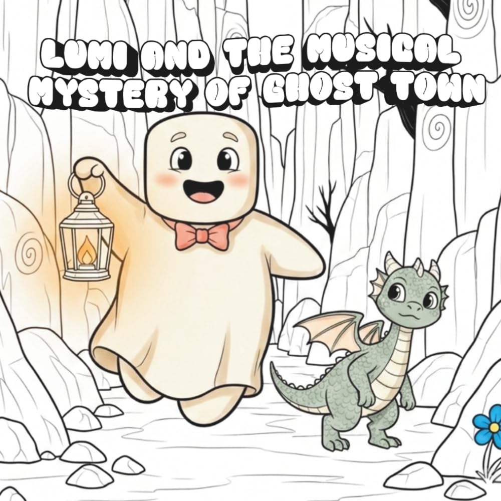 Lumi and the Musical Mystery of Ghost Town: Coloring Book for Adults and Teens Featuring Super Cute Ghost Characters with Easy and Simple Designs for Relaxation