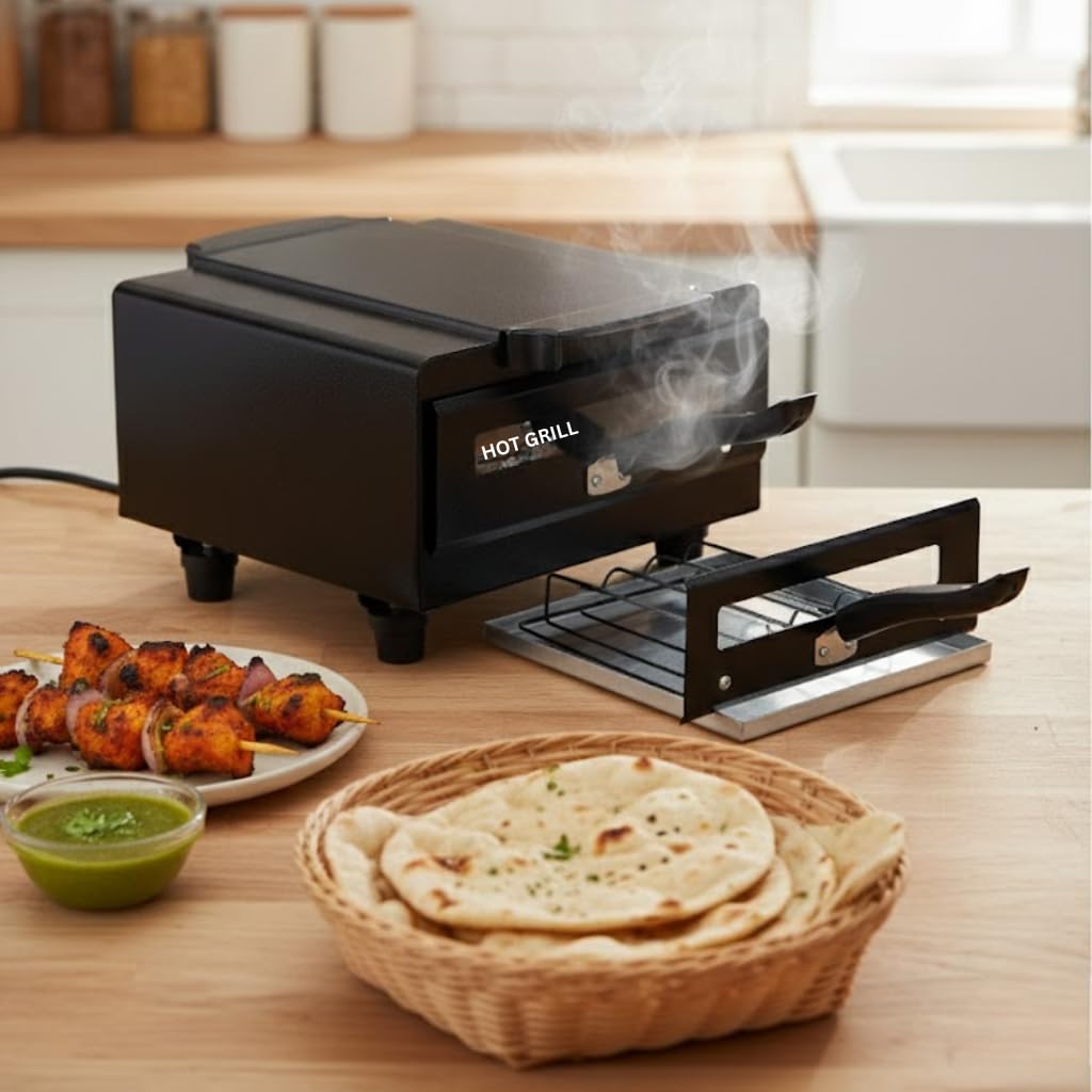 Hot Grill Mini Electric Tandoor 10-Inch | 1500W Stainless Steel Heater | Heavy-Duty Metal Body | Compact, Durable, and Stylish | Ideal for Tandoori Chicken, Kebabs & Naan-image-19