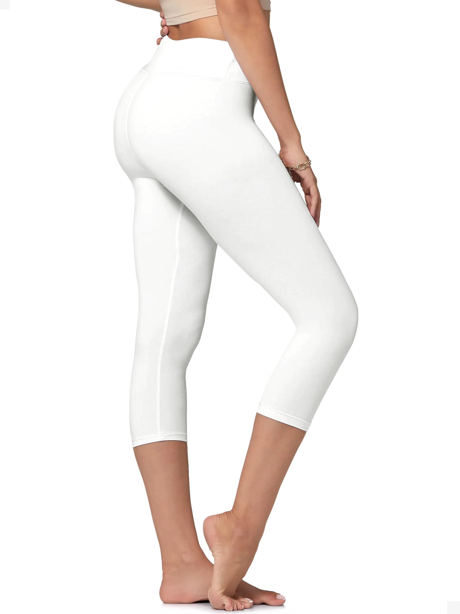 High Waisted Ultra Soft Leggings for Women - Full Length, Capri Length and Biker Shorts - Available in Plus Size