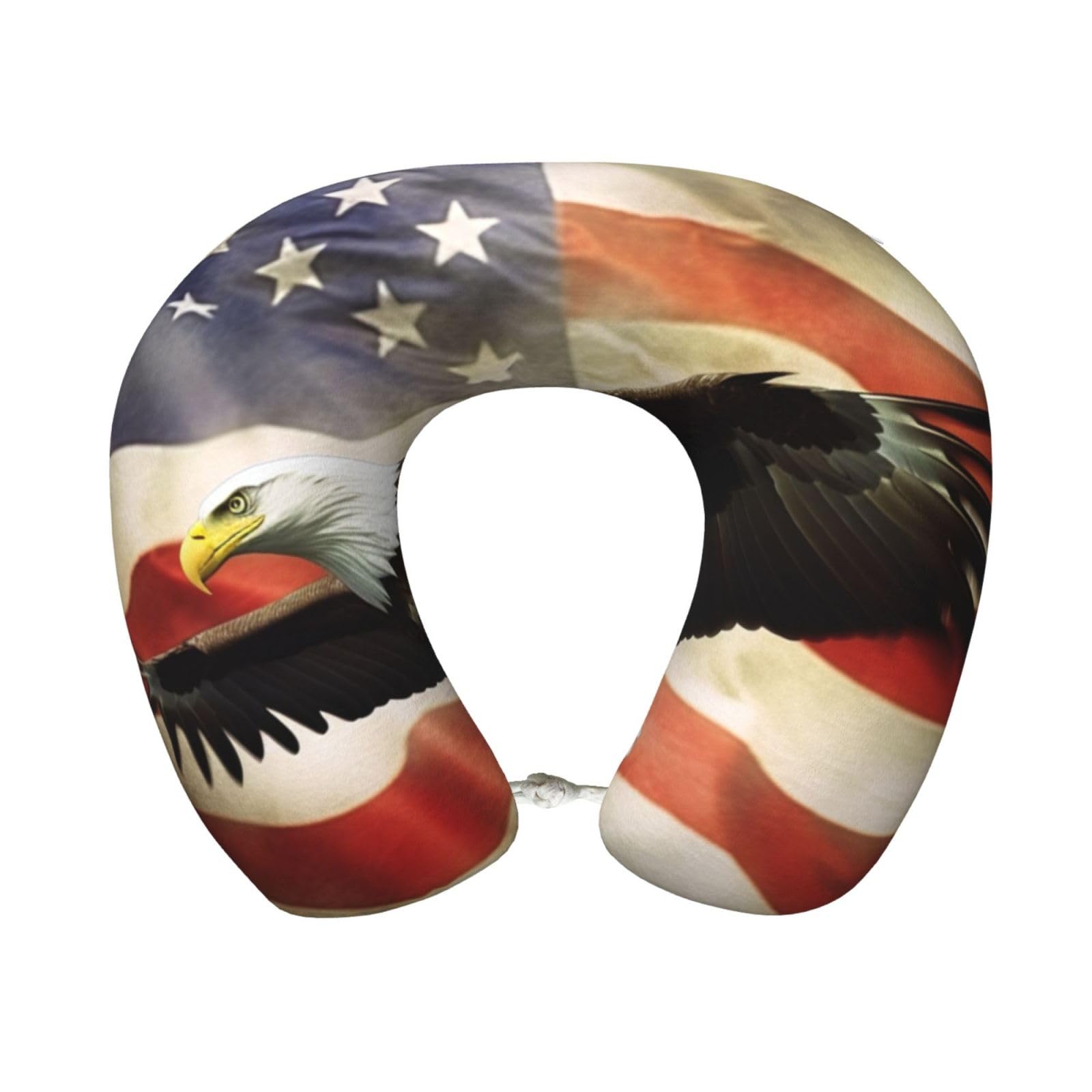 FekiLoot Travel Pillow for Sleeping, American Flag Fly Eagle Travel Neck Pillow Comfortable U Shape Memory Foam Neck Rest Support Portable Travel Accessories Suitable for Airplane Car Office