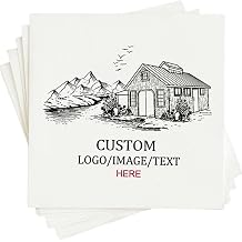 Customized Logo Image Text Napkins Pack 50 100 200 500 1000, Personalized Napkins For Party, Printed Business Wedding Monogrammed Cocktail Papers, Logo Napkin For Company, Club, Group, Party Style 7