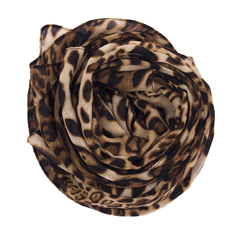 Womens-Leopard Print Shawl Scarf - Lightweight Wrap Scarves Shawl Cheetah Sunscreen Scarves for Spring Summer Season Travel-image-9