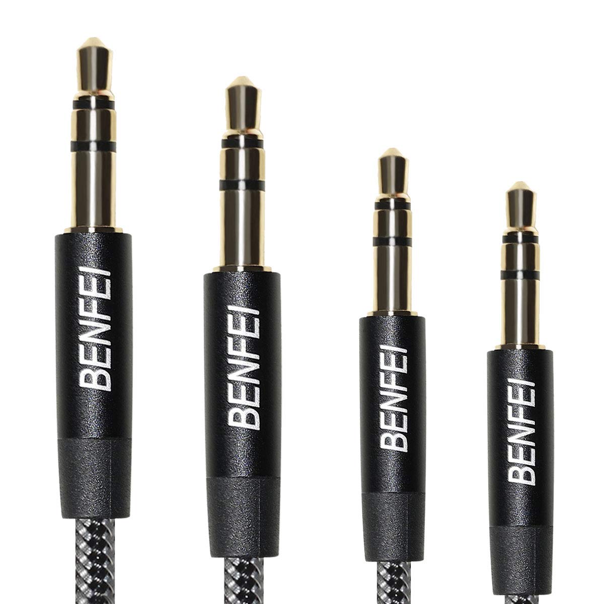 Bеѕt Dеаl Prоduсt AUX Cable, BENFEI 2 Pack 3.5mm Auxiliary Audio 3.3ft Cable Nylon Braided Male to Male AUX Cord Compatible Car/Home Stereos,Speaker,iPhone iPod iPad,Headphones,Sony Beats,Echo Dot