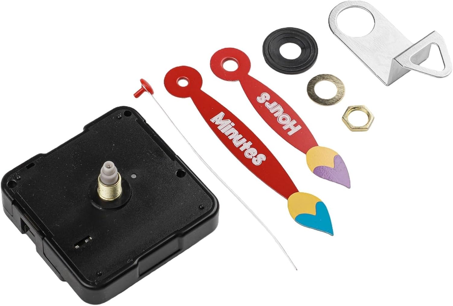 Silent Quartz Clock Movement Kit DIY Wall Clocks – 16mm Shaft, 7.5mm Thread, ABS Construction, Includes Hook & Fits 3–5.5mm Panels (1-Pack)(B)